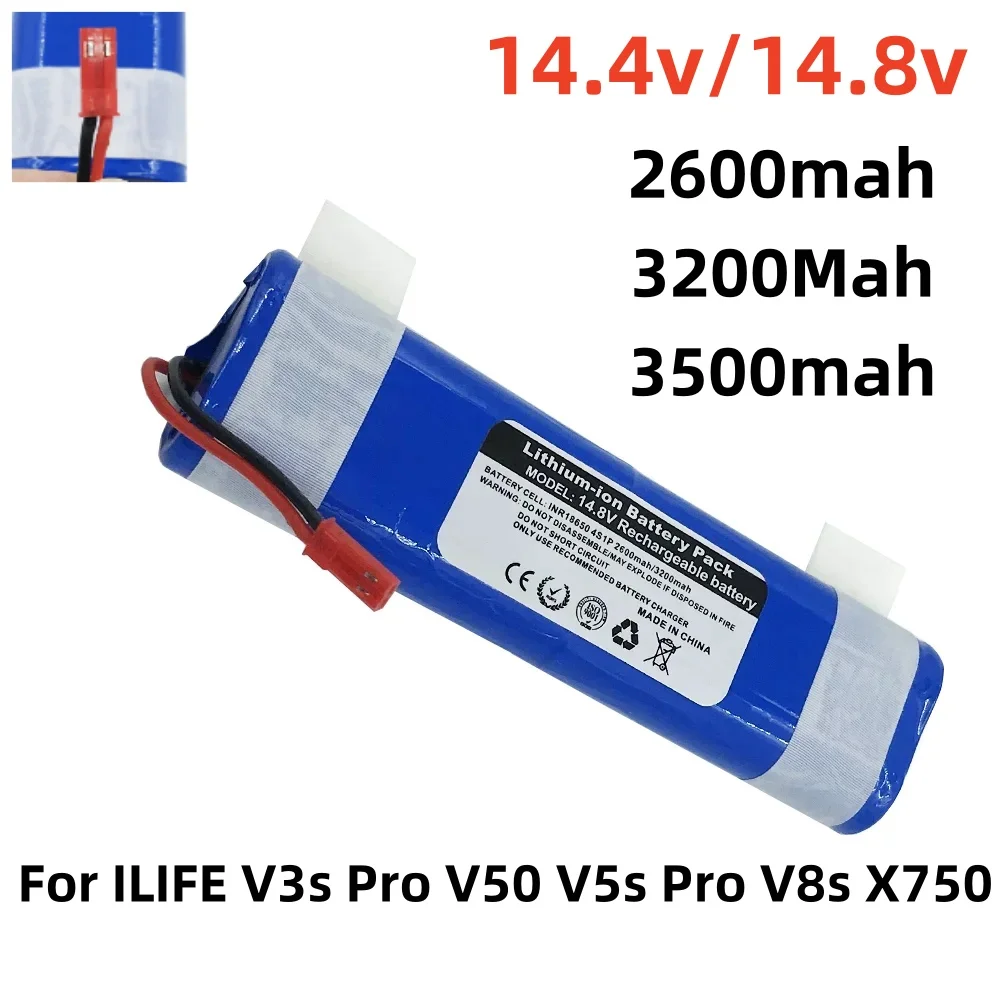 

. 18650 Lithium Battery 14.8V 2600mah 3200Mah For ILIFE V3s Pro V50 V5s Pro V8s X750 Robot Vacuum Cleaner Battery