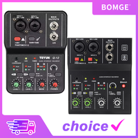 Professional portable TEYUN Q12 Q12M Q26 2 Channels Audio Mixer sound console mini USB card MIXER for PC Guitar Recording Studio