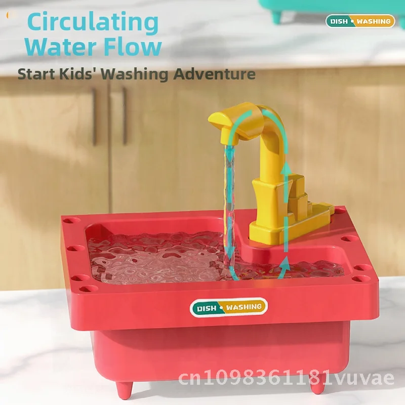 Kids Play House Kitchen Toy Set with Dishwasher Sink Hand Fruit Vegetables for Girls 2-3 Years Old Simulation Cooking Role Play