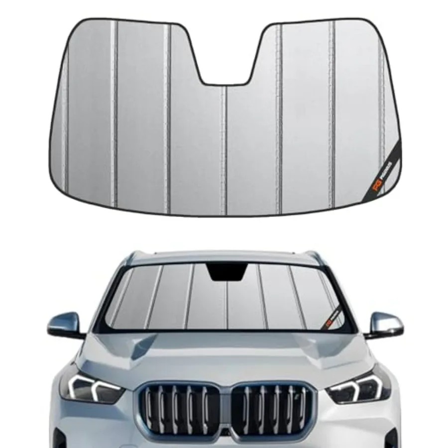 

Windshield Sun Shade for BMW X1 F48 2016-2022, Premium Grey Leather Finish, UV Protection Custom Fit for sDrive28i xDrive28i