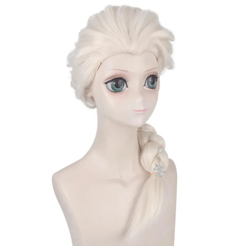 Synthetic Long Braid Wig Elsa-Inspired Blonde Cosplay Wig for Princess Costume Party Halloween Fancy Dress
