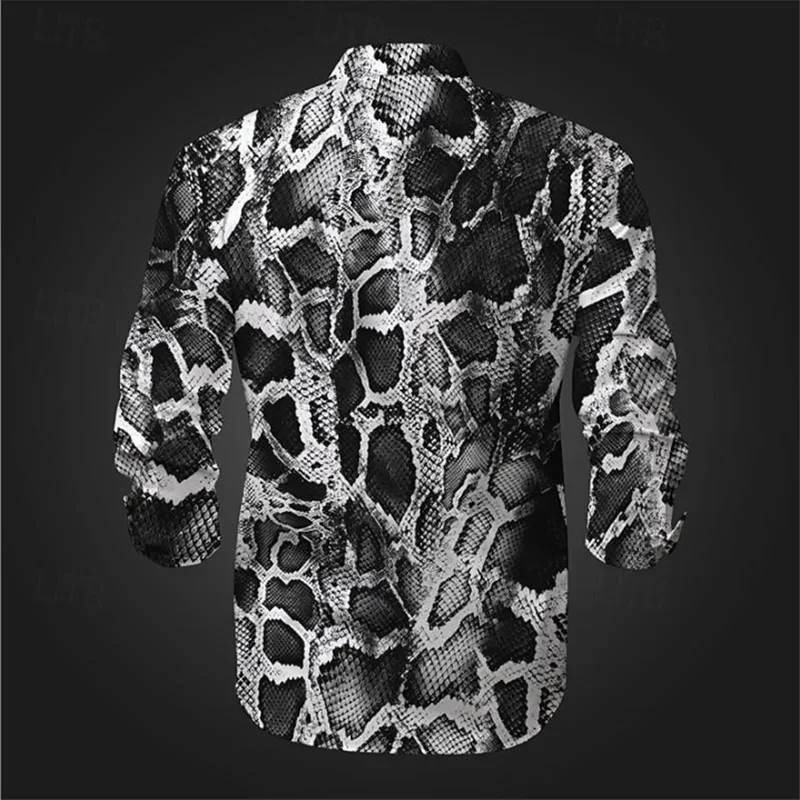 New 3D Printed Animal Pattern Snakeskin Print Shirt Men's Athleisure Street Cool Fashion Comfortable HD Pattern Multiple Options