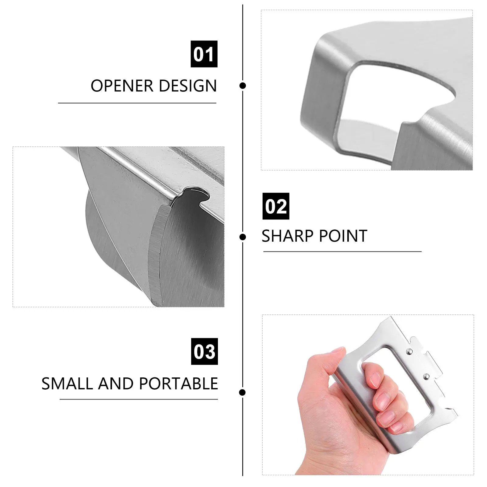 

2Pcs Stainless Steel Can Opener Manual Bottle Opener Time-Saving Jar Lid Remover Tool for Beer Wine Bottle Caps