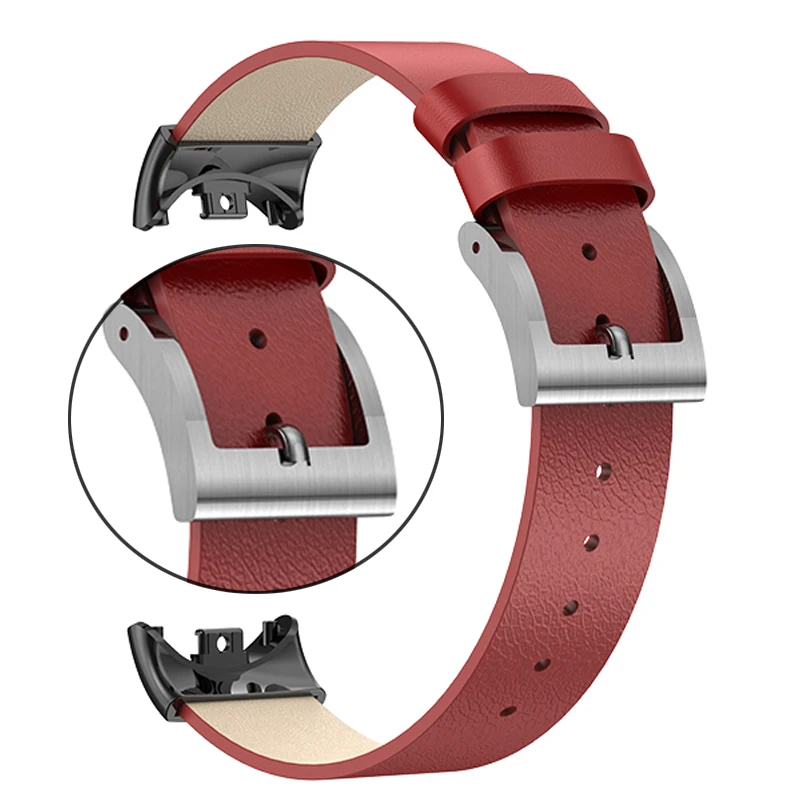 Leather Strap for Mi Band 11 10 9 8 Watchband Stainless Steel Buckle Bracelet for Xiaomi Smart Band 8 9 10 11 Wristband