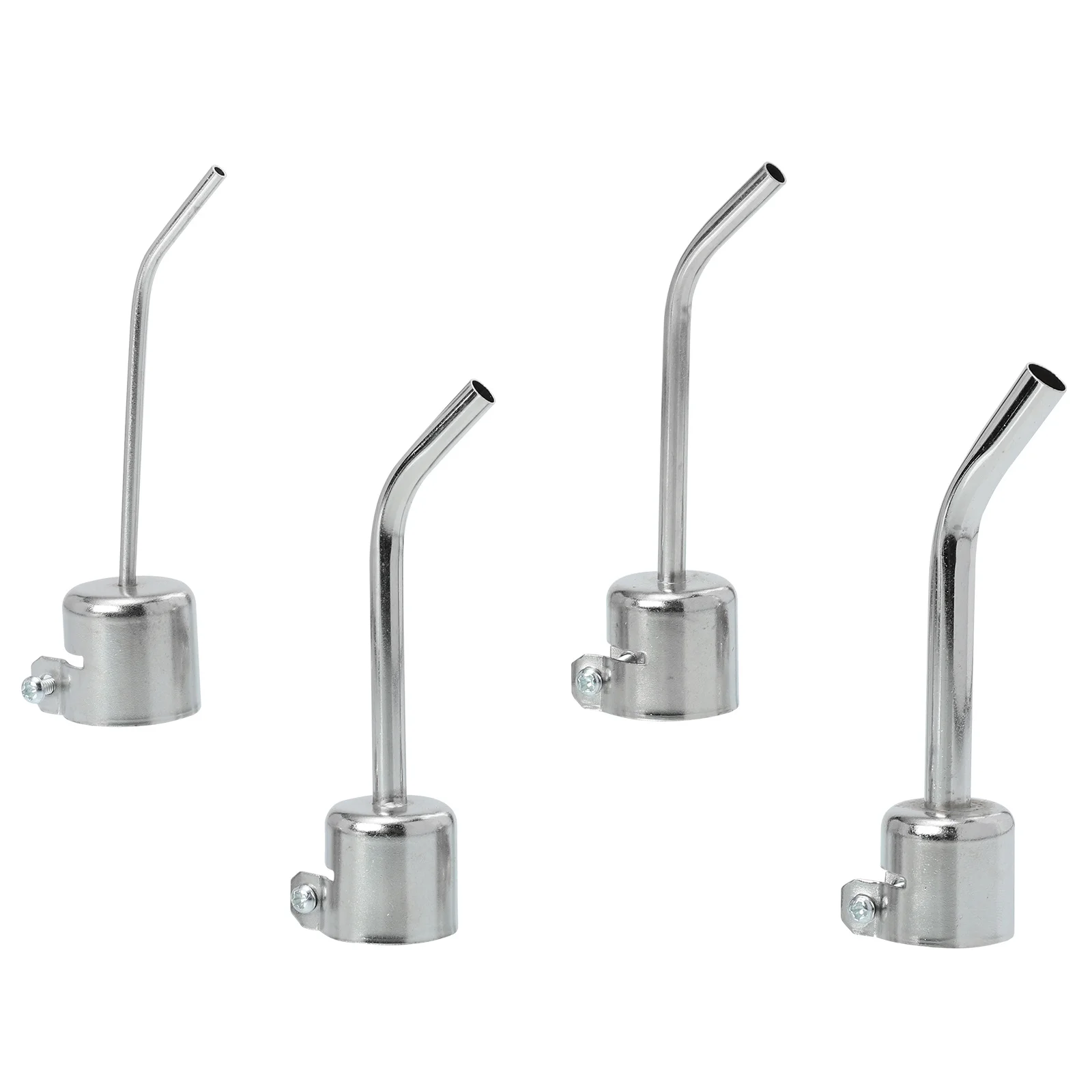 

4Pcs Hot Air Soldering Nozzle Set Aluminum Alloy Long Bent Elbow Nozzles Stable Locking for Hot Air Desoldering Stations