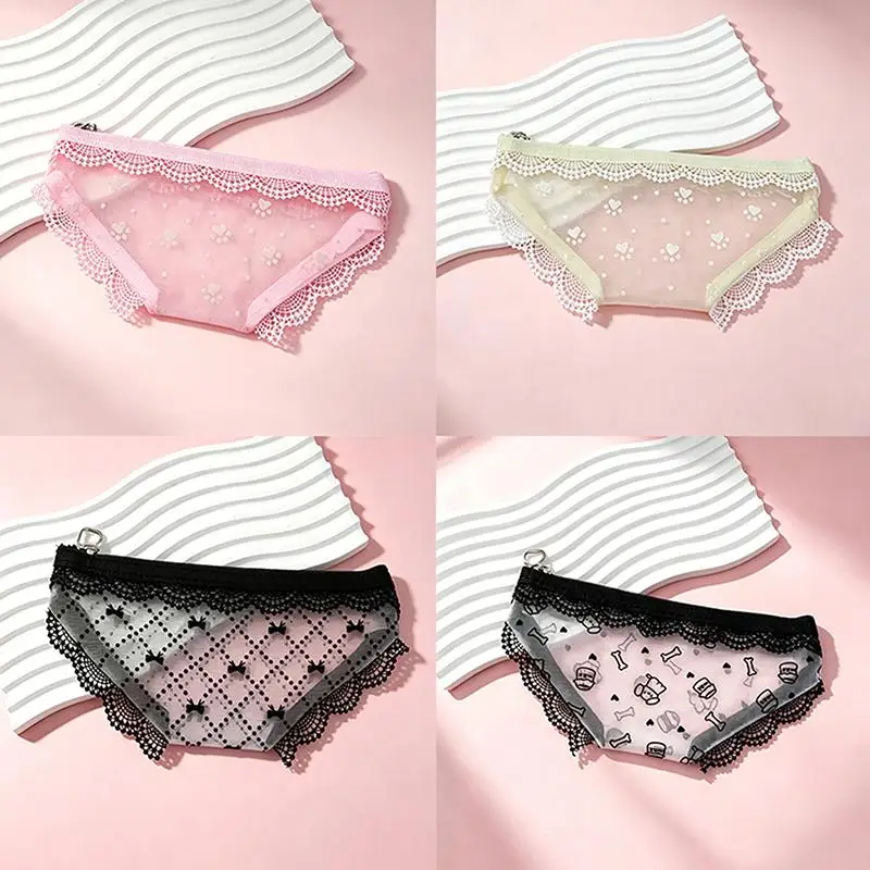 Niedliche Kosmetiktasche in Unterwäscheform, Spitzen-Netzstoff, transparenter Make-up-Aufbewahrungsbeutel, Stiftetui für den Alltag/Reisen – Detail 6