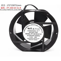 New 17cm 17251 AC 110V 220V 380V Cabinet Cooling Fan FP-108 EX-S1-B Aluminum Frame Fan