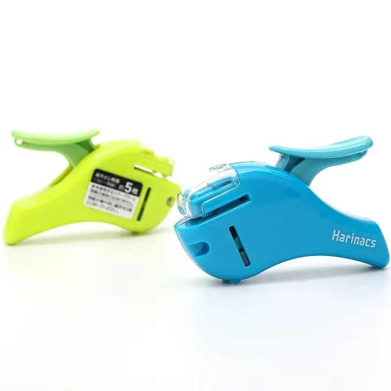 Mini Candy Color Staple-Less Stapler 5 sheets Safe Labor-saving Student Creative School Stationery Office Supplies