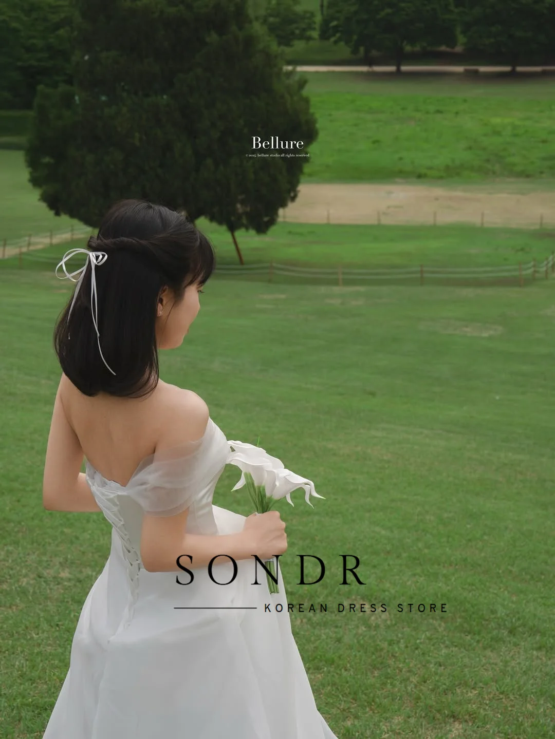 Sondr Outdoor Photo Shoot Korean Wedding Dresses Boat Neck Simple Corset Back Bridal Party Gown Customized A Line Party Dresses