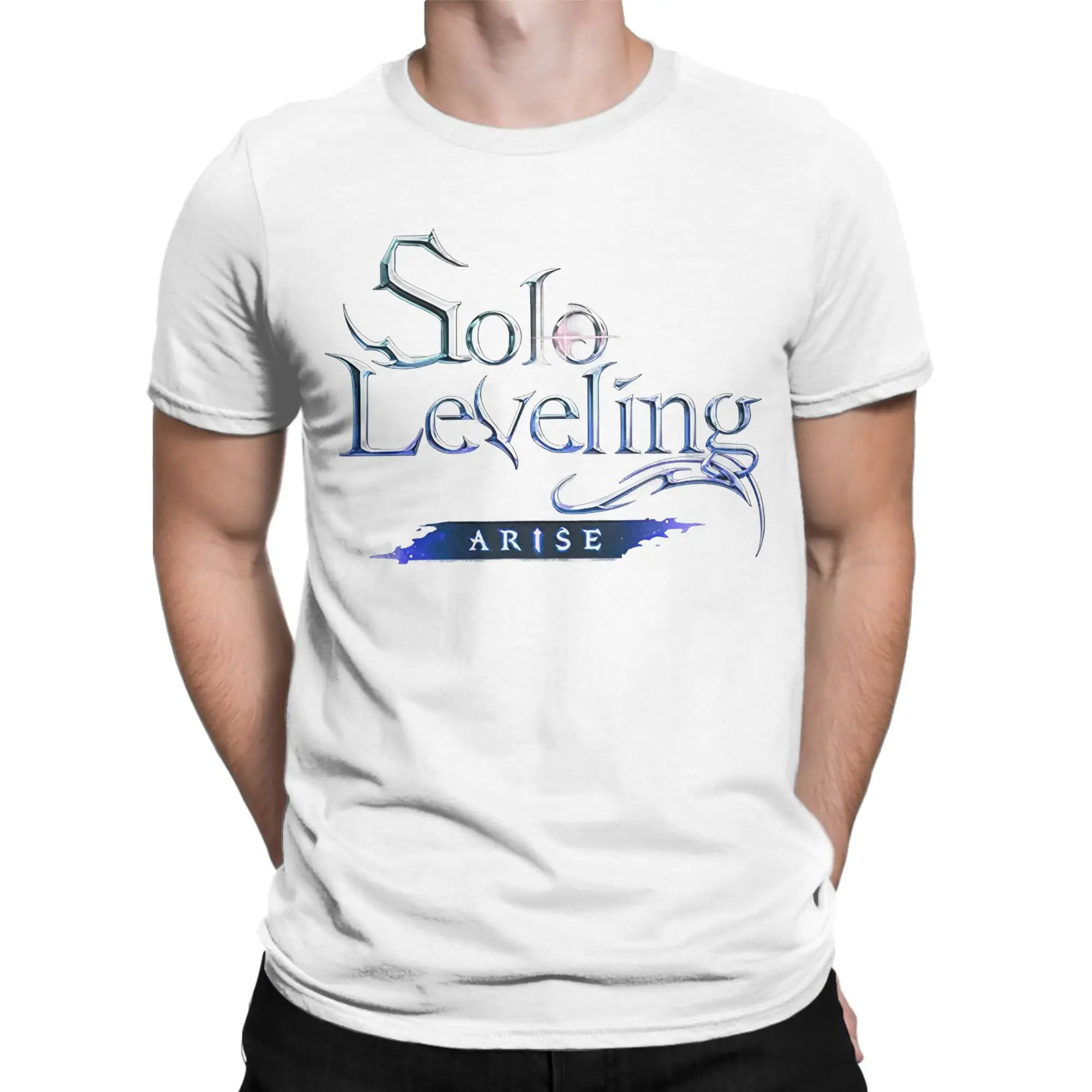 Camisetas de dibujos animados de nivelación individual de Anime para hombre, camisetas de algodón puro, camiseta de manga corta con cuello redondo, camisetas con estampado con dibujo