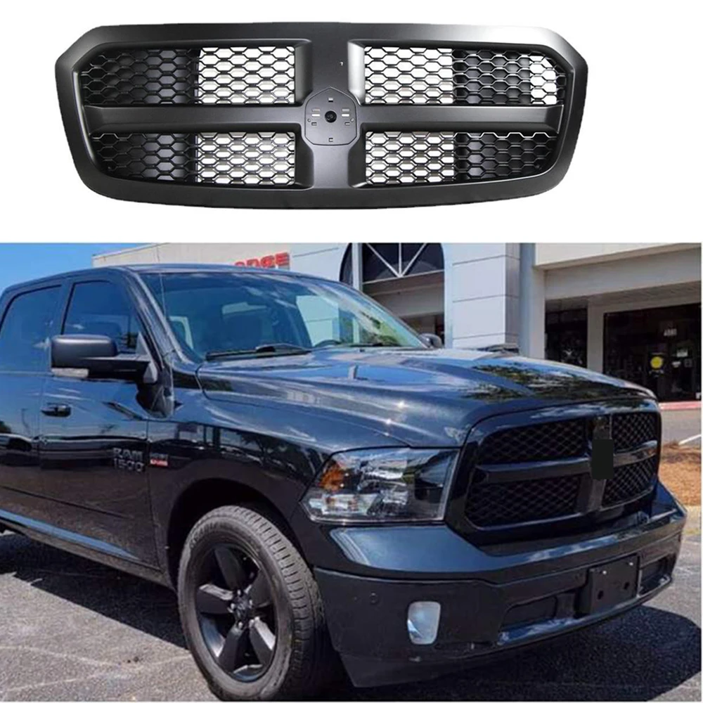 

Передние гоночные решетки автомобиля для DODGE RAM 1500 2014 2015 2016 2017 2018, Верхний сетчатый бампер, маска, крышка, модифицированные детали гриля