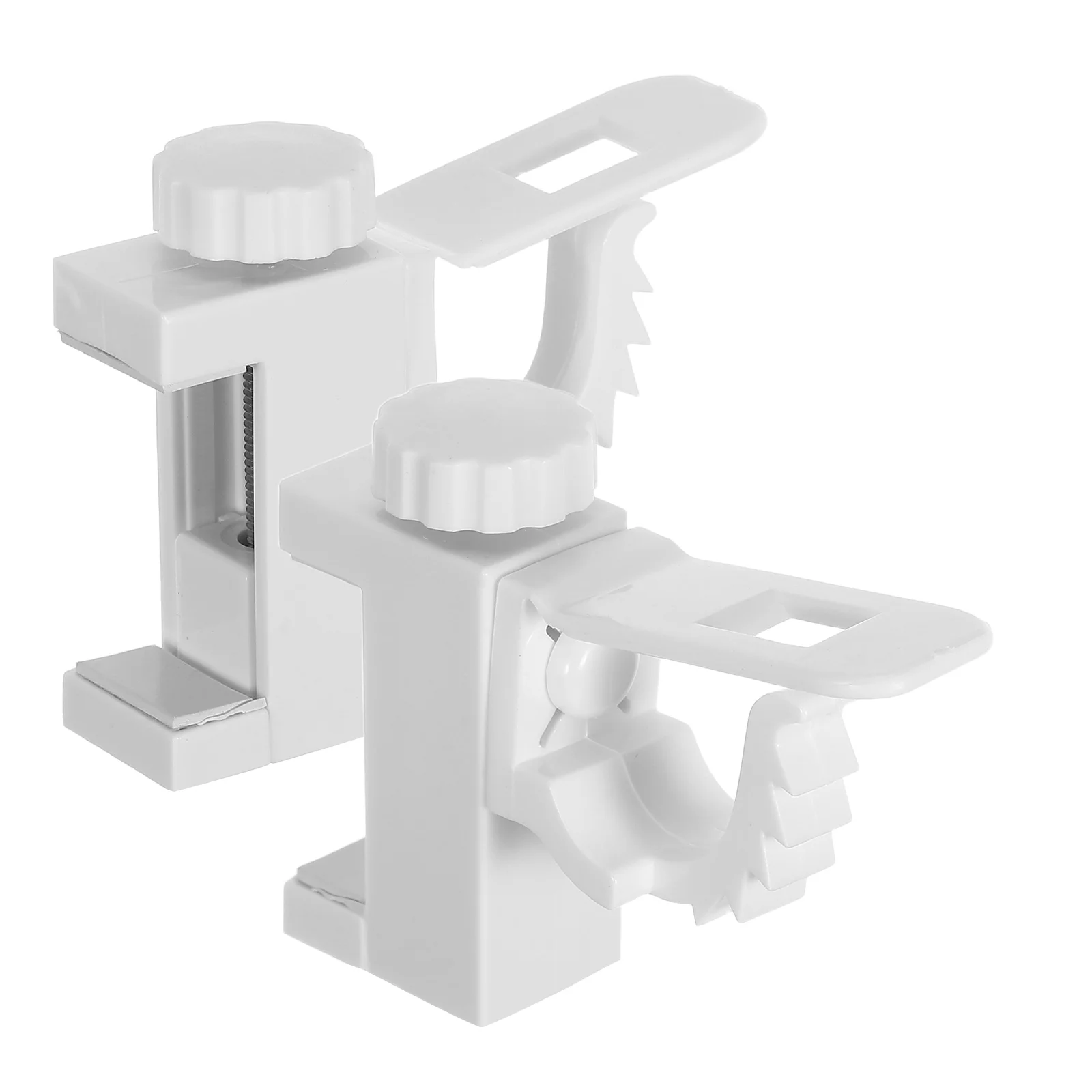 

2pcs Adjustable Plastic Curtain Rod Holders No Punch Brackets For Wall Window Ceiling Easy Install Support Hardware