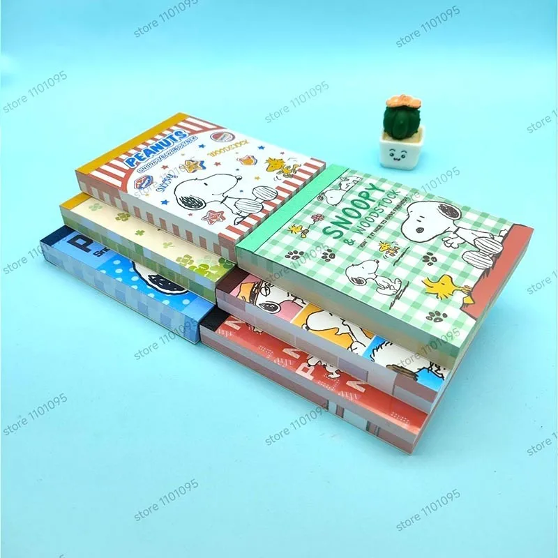 100 Sheets Disney Snoopy Memo Pad Sticky Notes Kawaii Stationery Notepad Label Post Office School Supplies Kids Gift