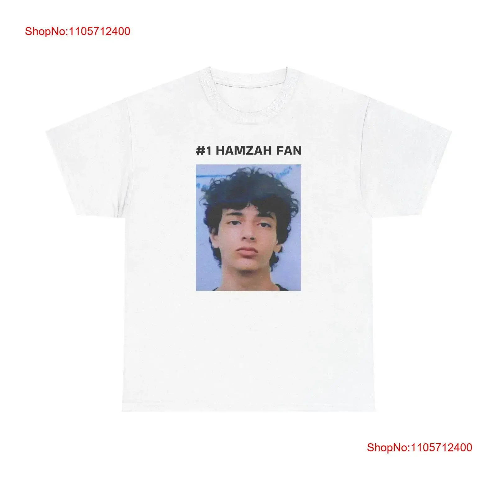 Number 1 Hamzah Fan The Fantastic Mugshot Heavy Cotton T Shirt vintage Washed Slightly Unisex Versatile homme graphic Stretched