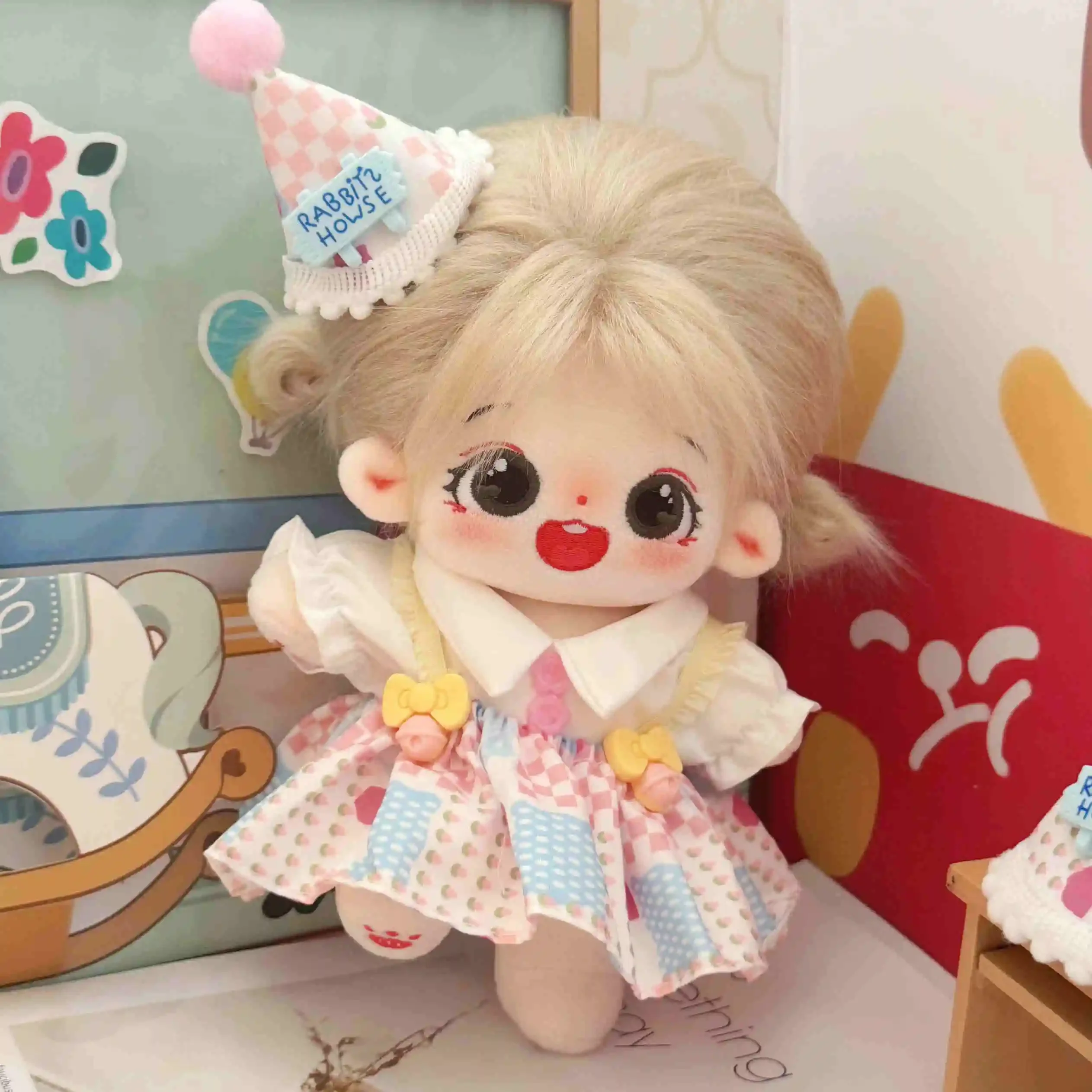 20cm Kawaii Cotton Doll Stock Figure Baby Doll DIY Dress Up Cospslay Cute Plush Toys Stuffed Plushies Toys Kids Girlfriend Gift