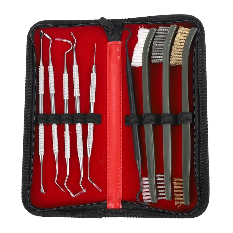 9pcs/Set weapon cleaning kit Universal Gun Hunting weapon Cleaning Kit Brush Gun Cleaning Set pick gun Tool