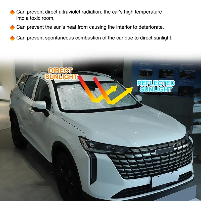 

For Haval H6 2024 Aluminum Foil Silver Car Front Windshield Thermal Curtain Shading Sunscreen Car Accessories