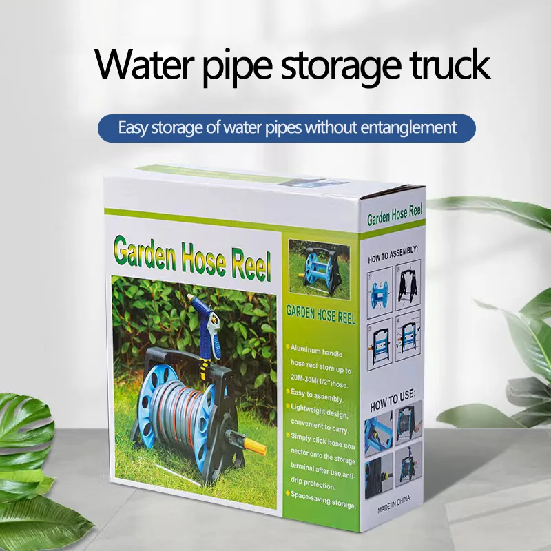 Horticultural water pipe coil rack, coiler, car wash water pipe storage rack, suitable for courtyard space saving