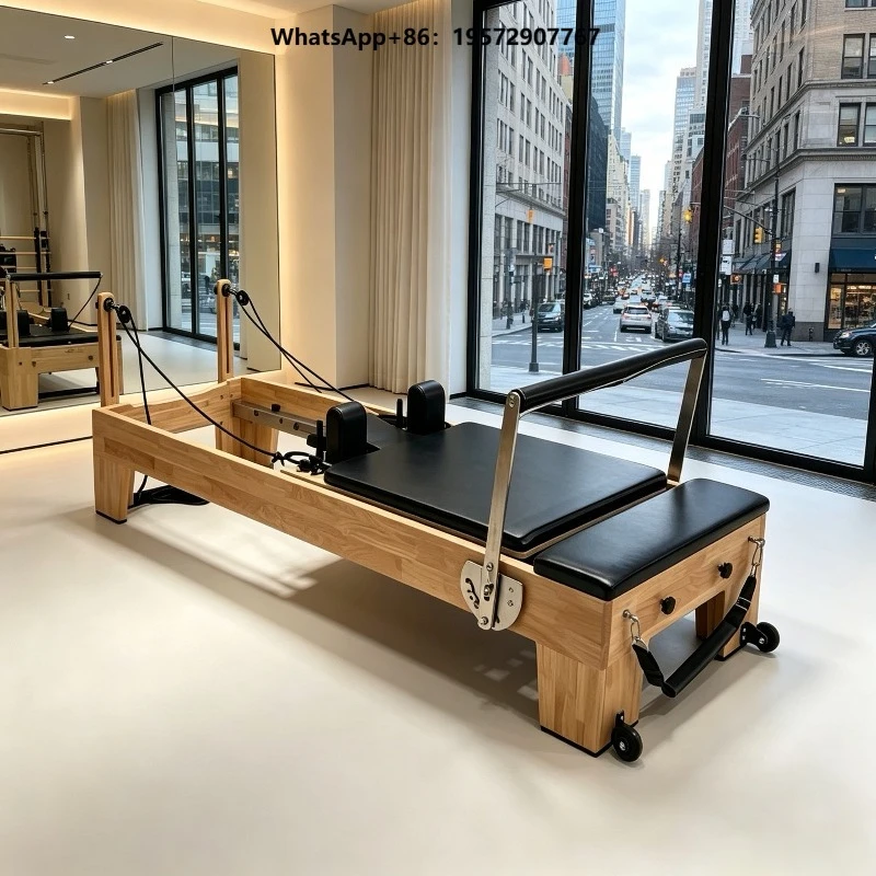 Commercial Oak Wood Durable Pilates Reformer Studio Machine Sale Wooden Pilates Reformer Bed Pilates Machine