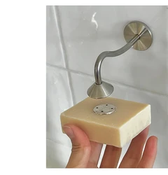 Creative magnetic soap rack with non perforated wall mounted magnetic suction soap storage, bathroom metal hand soap holder