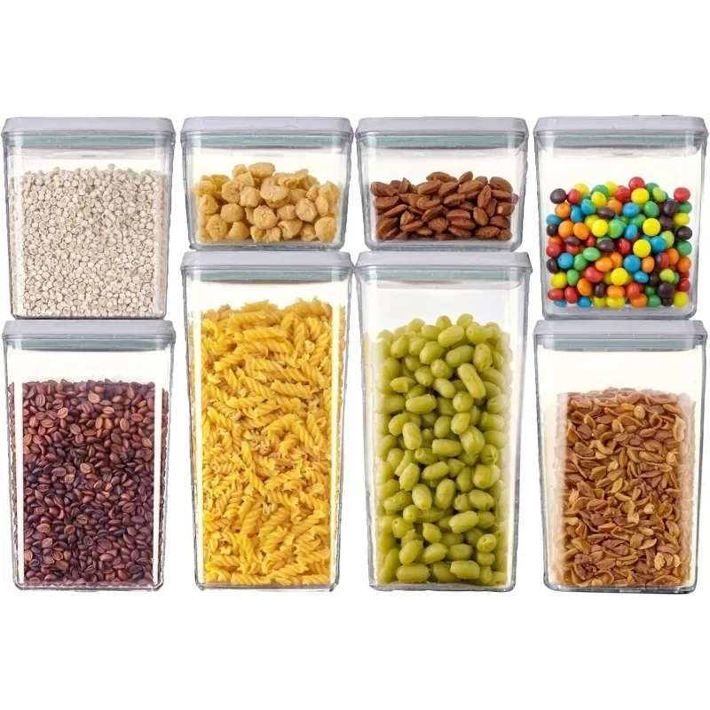 Airtight Food Storage Containers Set with Lids - Stackable BPA-Free Containers for Kitchen Pantry Organization, Ideal for Cereal