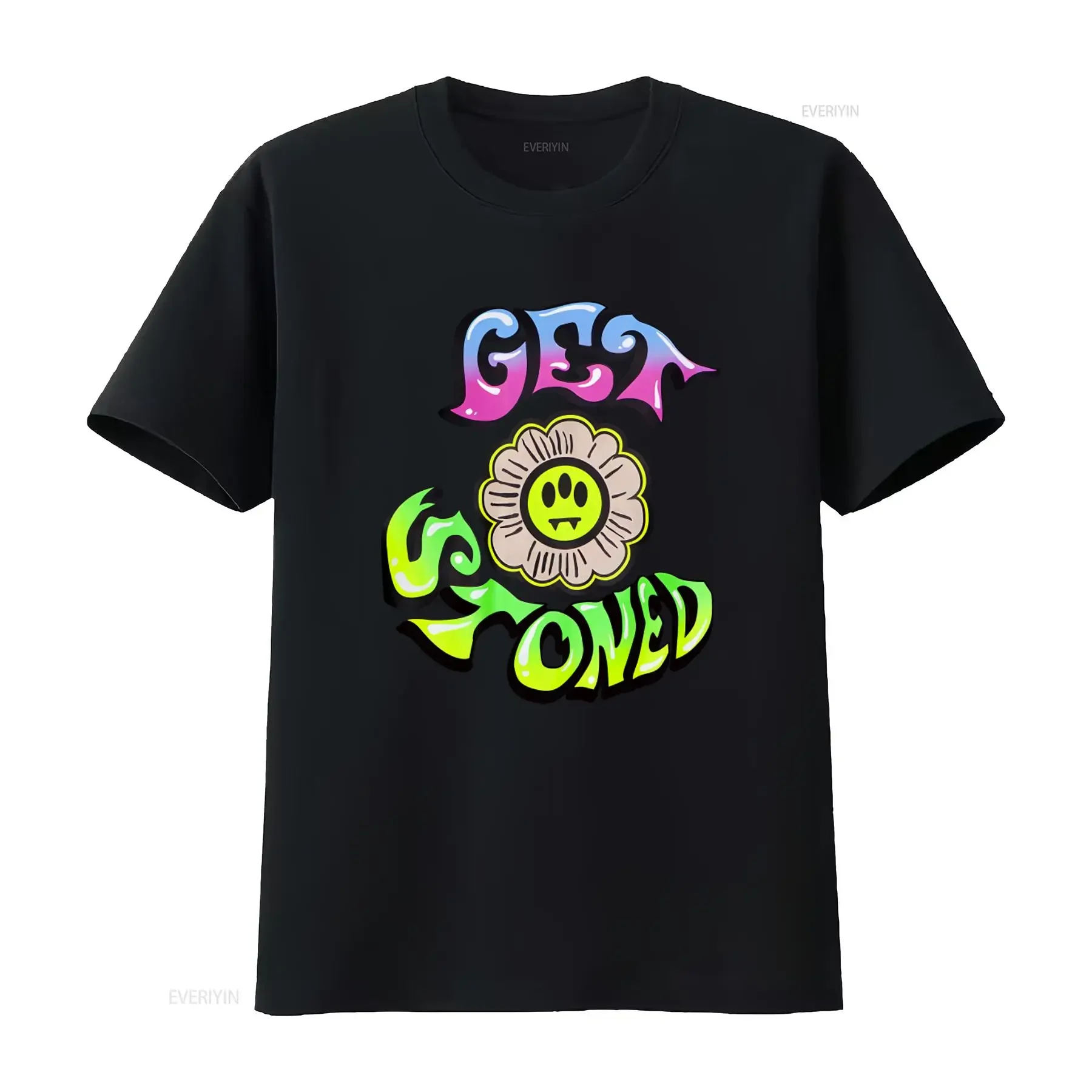 Barrow Get Stoned Print 2-seitiges schwarzes T-Shirt, Größe XL, neu, NWT, Vintage-Stil, gewaschen, dehnbar, modisch, atmungsaktiv, stilvoll, weich, für Herren