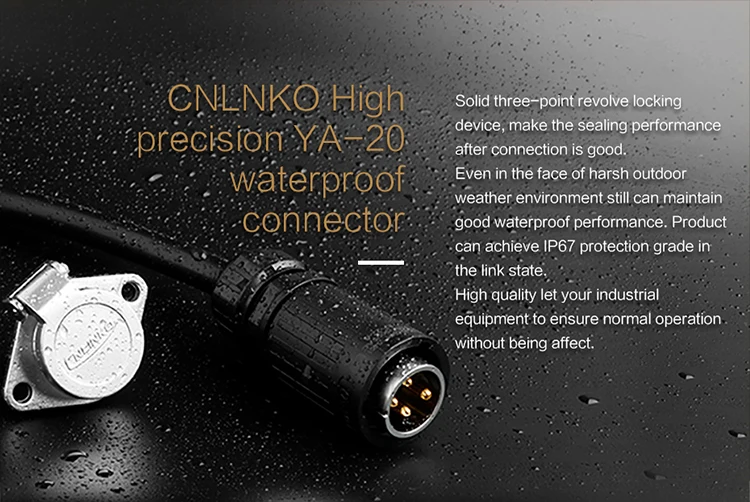 CNLINKO YA20 2-Pin Wasserdichter Steckverbinder 20A 500V Löttyp Buchsenstecker + Panel-Buchse mit Automatikkappe für Outdoor-Elektronik – Detail 1