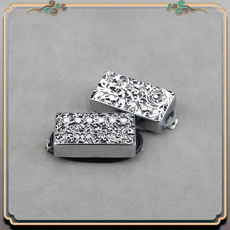 

Durable 2PCS Openwork 12 Hole Humbucker Guitar Pickup Cover Parts Accessories For LP Electric Guitar Parts,Black 8.5 X 3.8 X 2.3