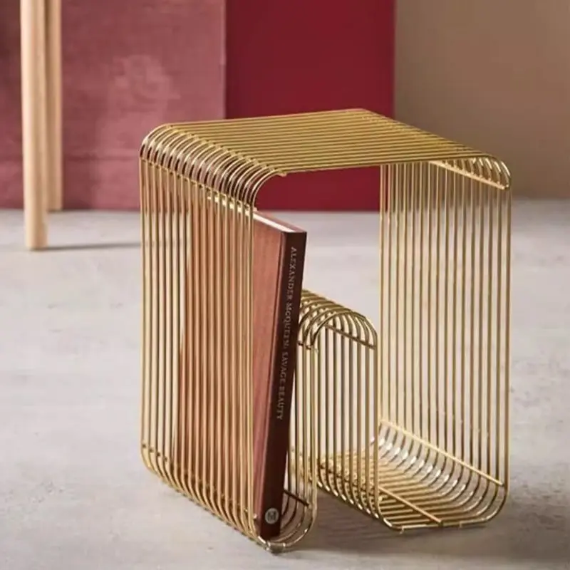 Multifunctional Magazine Rack, Light Luxury Bay Window Bookshelf, Side Table, Creative Storage, Small Apartment Bedside Table