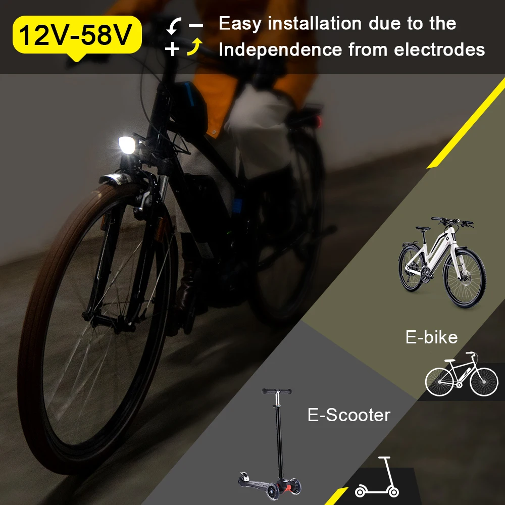 Toptrek Bicycle Ebike Light Retro Electric Bicycle Bicycle Lamp LED for E-Bike/E-Scooter Stvzo Approval Ebike Bicycle Lighting