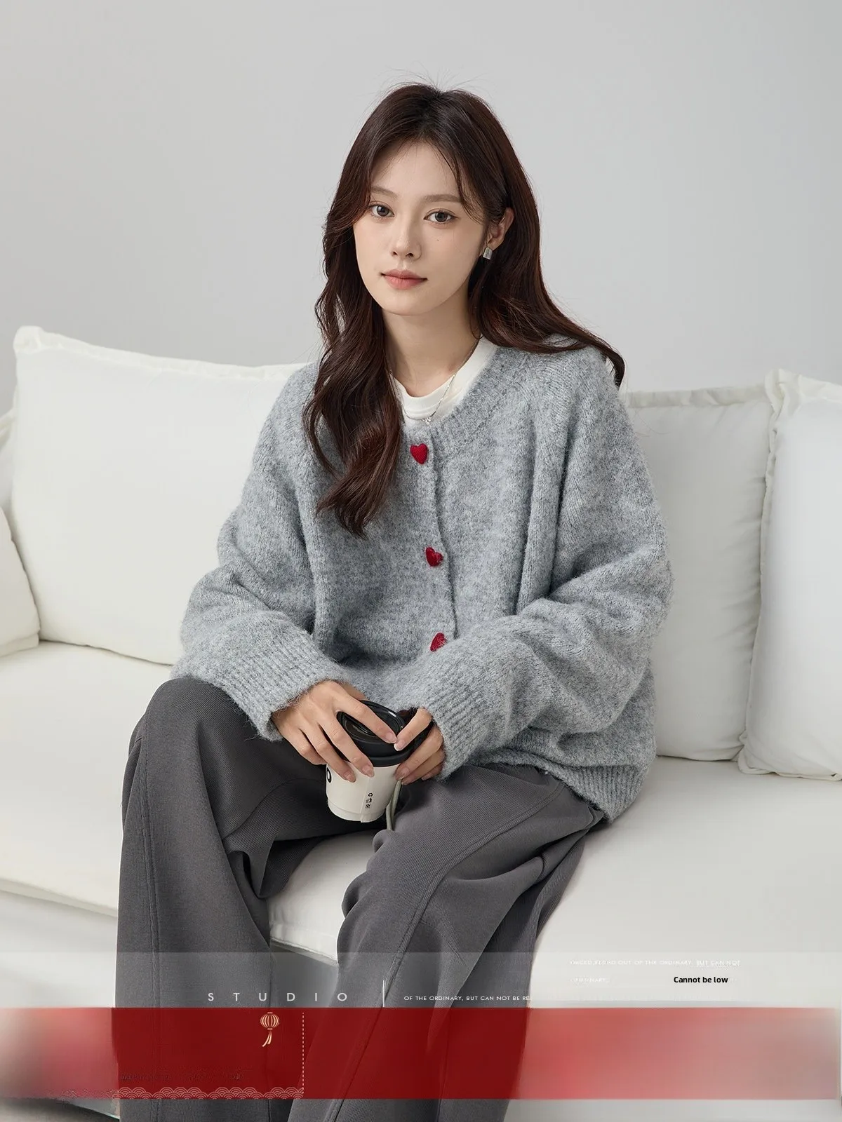 

MoZao ey Lazy Sle Super Beautiful High-End Feeling Women's Sweater Loose Open Cardigan Coat Autumn New Arrival