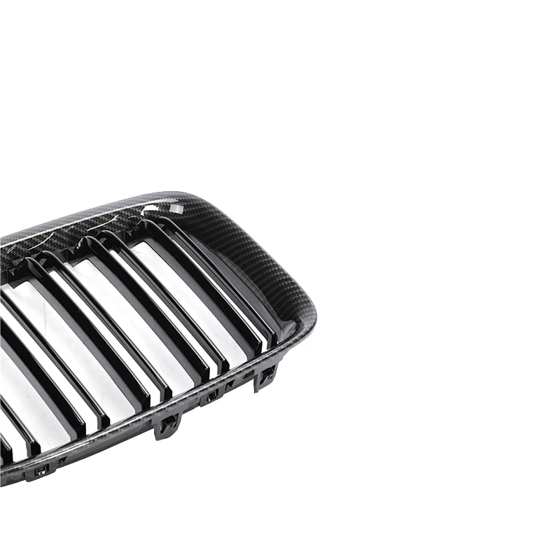 Pair Front Bumper Grille Full Black Frame With Color Accent Strip Replacement For Compact SUV 2009-2015 Snap On Installation view 4