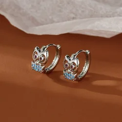 REETI 925 Silver Earrings Simple Owl Hoop Earrings For Women Gift Earings Fashion Jewelry Aretes de mujer