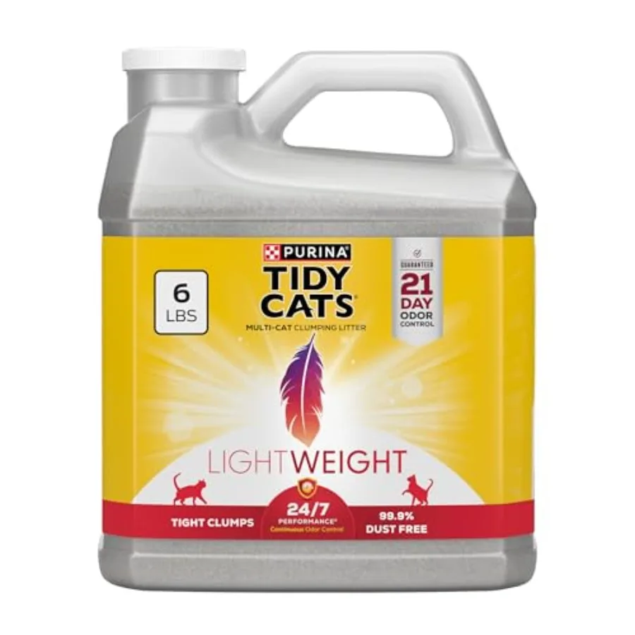 

LightWeight 24/7 Performance Odor Control Clumping Cat Litter for Multiple Cats 99.9 Percent Dust Free 6 lb Jug