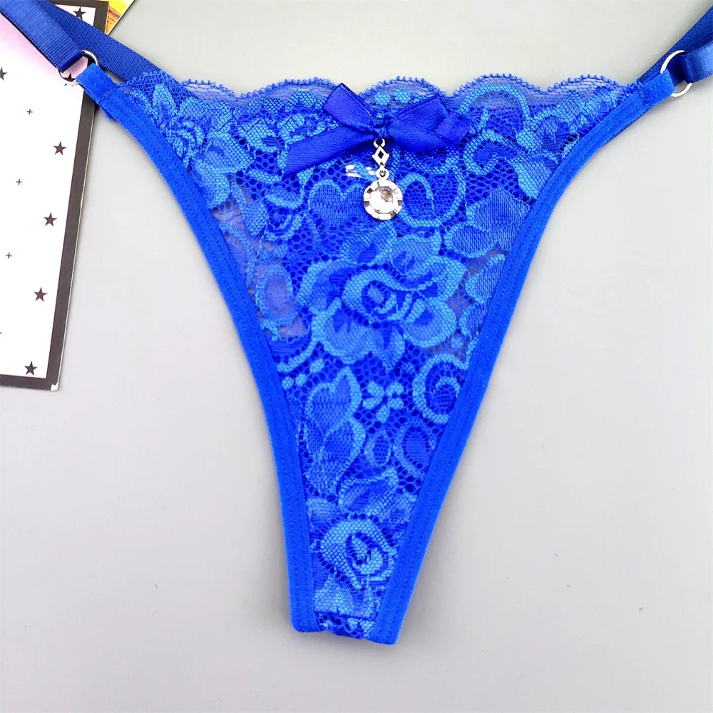 6 قطعة ملابس داخلية مثيرة من حجر الراين للنساء قابلة للتعديل من الدانتيل على شكل حرف g منخفضة الخصر للسيدات ملابس داخلية نسائية مثيرة وشفافة #6