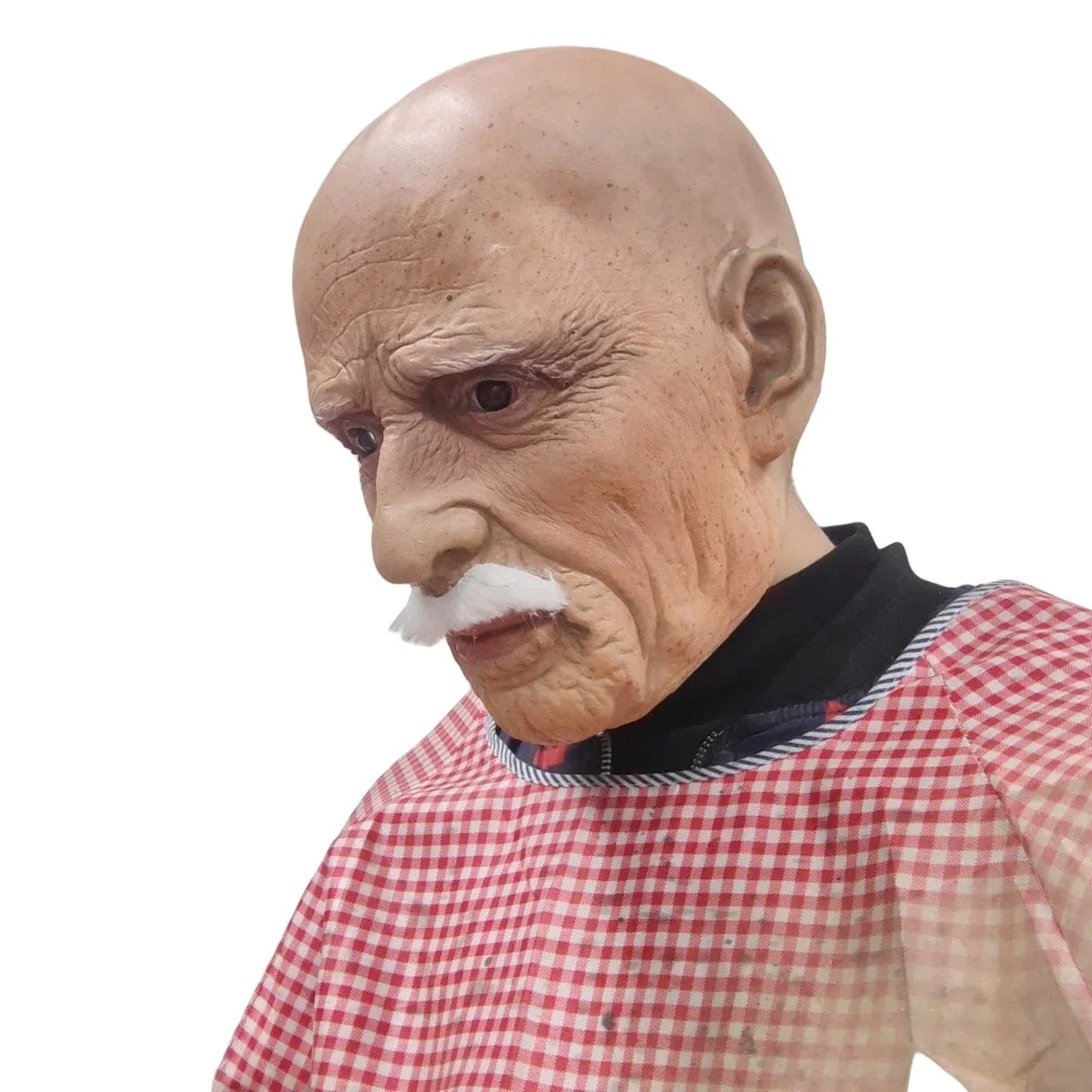 Realistische alte Mann Latex Masken voller Kopf Abdeckung Falten Glatze Kappe Halloween Cosplay Erwachsene Kostüm Party gruselige lustige Dame Maske Prop