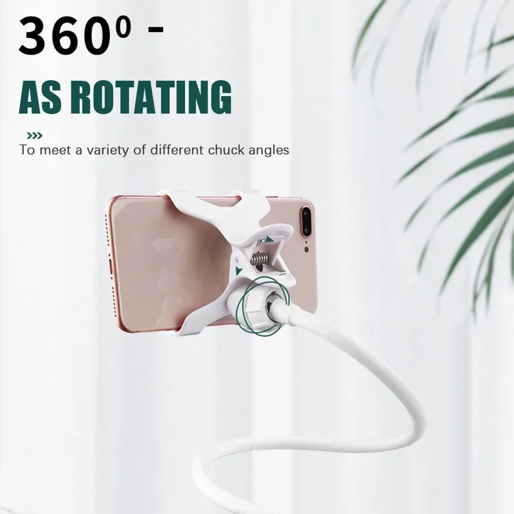 70cm 360 Clip Mobile Phone Holder Stand Portable Flexible Lazy Bed Desktop Bracket Flat bracket Stand Base For iPhone Samsung