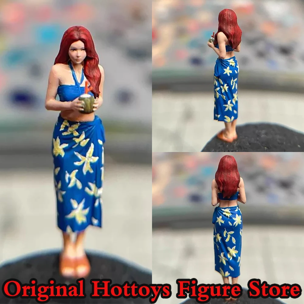 Maßstab 1:64, weibliche Soldatin, blaues langes Kleid, Urlaubsmädchen, Mini-Gemälde, Skulptur, komplettes Set, ca. 2,7 cm, Actionfigur, Puppengeschenke