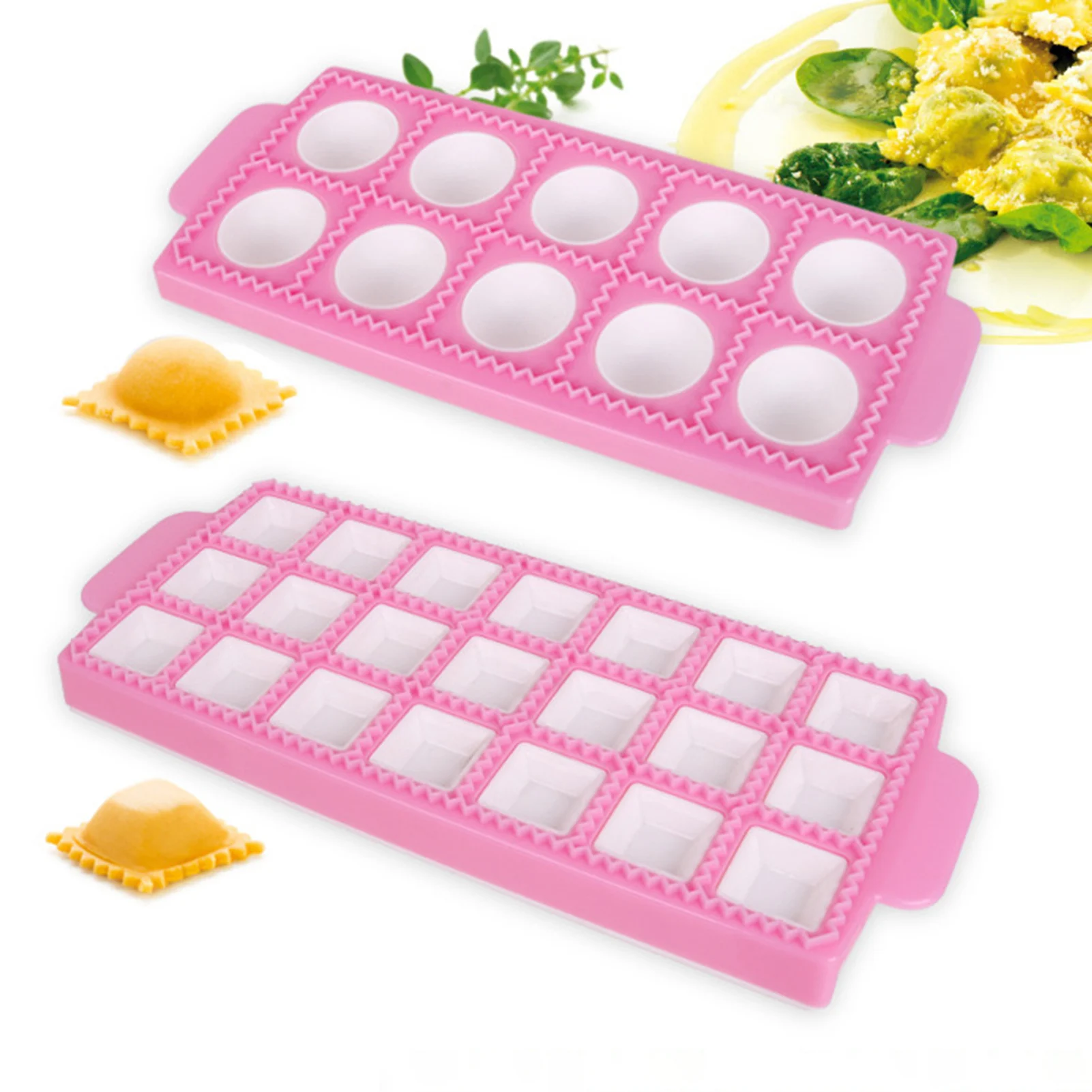 10 Grids/21 Grids Ravioli Maker Press Mould Lightweight Reusable Easy Cleaning Pan for Home Kitchen Cooking Tool