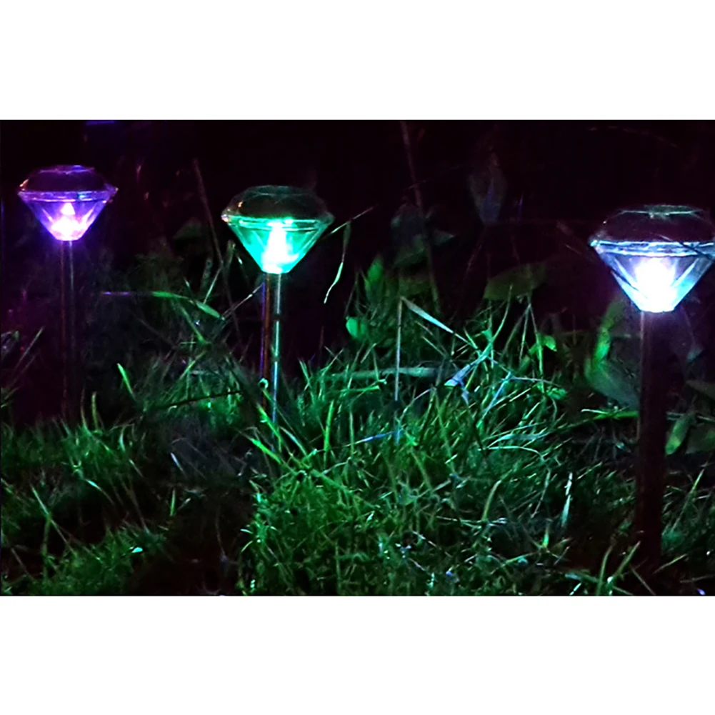 Luces Led solares para exteriores, pantalla de diamante, luces de jardín, IP65, impermeable, lámpara de césped, luces decorativas de paisaje de patio, 4 piezas