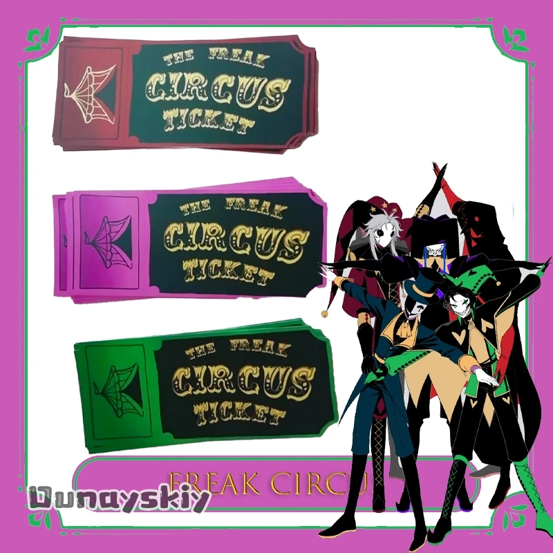 

BFreak Circus Ticket Card Red Green Pink Anime Collectible High Quality Cosplay Event Merchandise Halloween Kawaii {Dunayskiy}