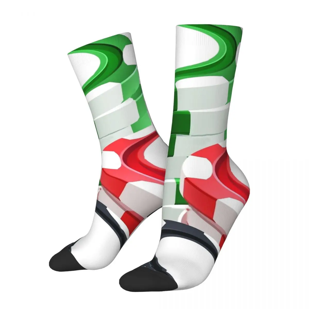 Hip Hop Vintage Poker Chips Graphic Crazy Men's compression Socks Unisex Card Class Harajuku Seamless Printed Crew Sock Boys