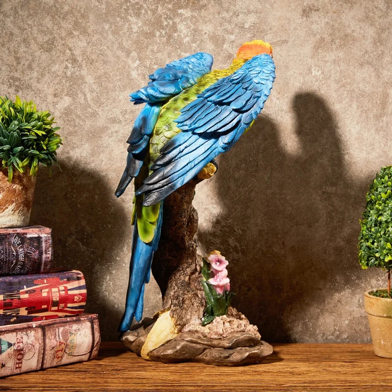 

Simulated Parrot Creative Bird Ornaments Resin Handicrafts Parrot Decorative Figurines Room Decoration Accessories