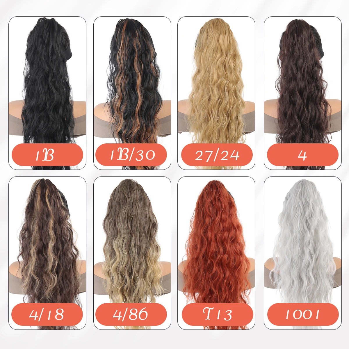 DIFEI Synthetic water ponytail hair extension clip on woman's ponytail hair accessories long curly wig natural curly black image 3