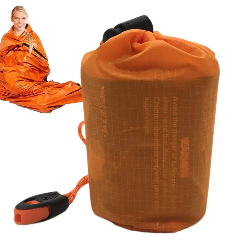 ผ้าห่ม Survival กระเป๋าถุงนอน Survival น้ําหนักเบา Bivy Sack แบบพกพา Thermal Survival Shelter อุปกรณ์กลางแจ้งสําหรับเดินป่า