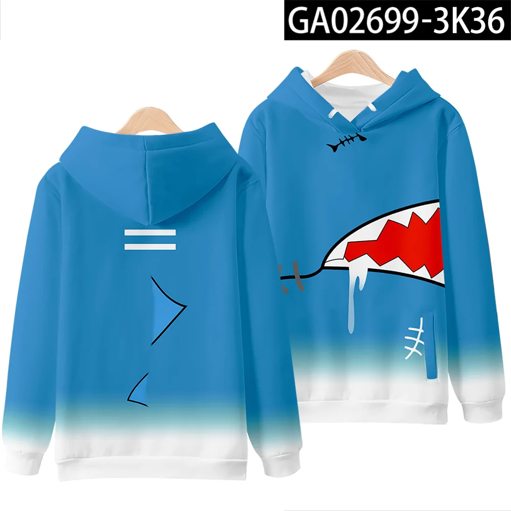 Hololive VTuber Gawr Gura Cosplay Hoodies 3D Printed Men Women Anime Tee Top Fashion Street Harajuku O-Neck Kids Hooded