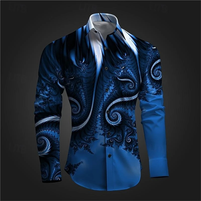 Newest 3D Printed Long Sleeve Shirts For Men Cloths Vintage Lapel Button Tops Casual High Quality Streetwear Shirt Male Clothes