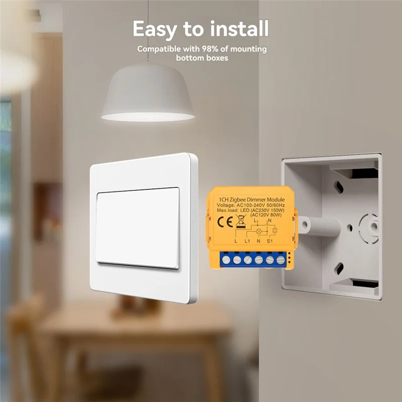 ABBK-Tuya Zigbee Modulo interruttore dimmer Smart Home Interruttore fai-da-te Supporta il controllo vocale del controllo APP