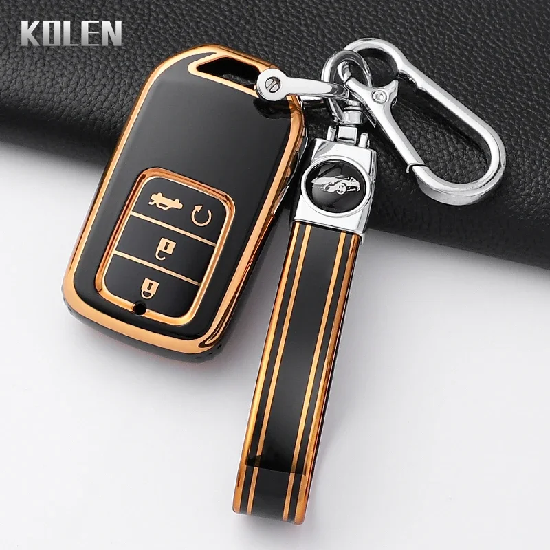 

Fashion TPU Car Smart Key Case Cover For Honda Fit Lucky Vezel City Civic Jazz BRV BR-V HRV HR-V Shuttle Gp8 Key Protected Fob