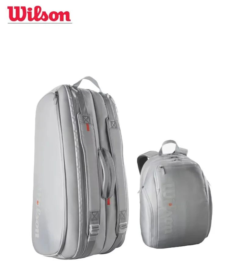 Wilson Tennisschlägertasche, 2/9 Stück, großes Fassungsvermögen, Tennisrucksack, Badminton-Sporttasche, Squash-Schlägertasche mit getrennter Schuhtasche